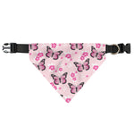 Pink Monarch Butterfly Pattern Print Over The Collar Dog Bandana