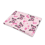 Pink Monarch Butterfly Pattern Print Pet Cooling Mat Cover