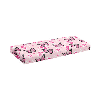 Pink Monarch Butterfly Pattern Print Piano Keyboard Cover