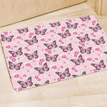 Pink Monarch Butterfly Pattern Print Polyester Doormat