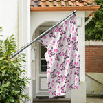 Pink Monarch Butterfly Pattern Print Polyester Flag