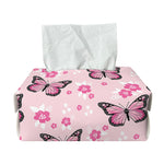 Pink Monarch Butterfly Pattern Print Rectangle Tissue Box Cover