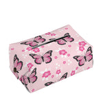 Pink Monarch Butterfly Pattern Print Rectangle Tissue Box Cover
