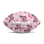 Pink Monarch Butterfly Pattern Print Rugby Ball