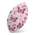 Pink Monarch Butterfly Pattern Print Rugby Ball