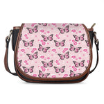Pink Monarch Butterfly Pattern Print Saddle Bag
