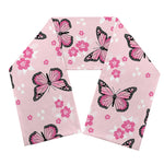 Pink Monarch Butterfly Pattern Print Scarf