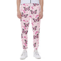 Pink Monarch Butterfly Pattern Print Joggers