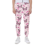 Pink Monarch Butterfly Pattern Print Scuba Joggers
