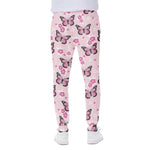 Pink Monarch Butterfly Pattern Print Scuba Joggers