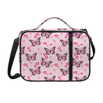 Pink Monarch Butterfly Pattern Print Shoulder Strap Bible Bag