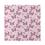 Pink Monarch Butterfly Pattern Print Silk Bandana