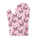 Pink Monarch Butterfly Pattern Print Single Oven Mitt