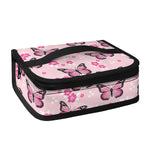 Pink Monarch Butterfly Pattern Print Small Lunch Bag
