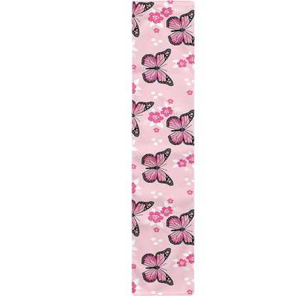 Pink Monarch Butterfly Pattern Print Table Runner