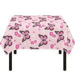 Pink Monarch Butterfly Pattern Print Tablecloth