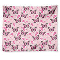 Pink Monarch Butterfly Pattern Print Tapestry