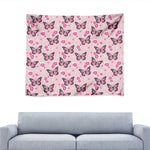 Pink Monarch Butterfly Pattern Print Tapestry