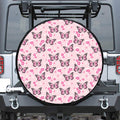 Pink Monarch Butterfly Pattern Print Tire Cover