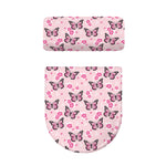 Pink Monarch Butterfly Pattern Print Toilet Lid And Tank Cover Set