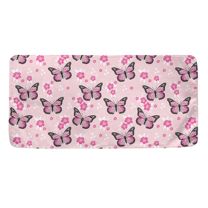 Pink Monarch Butterfly Pattern Print Towel