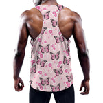 Pink Monarch Butterfly Pattern Print Training Tank Top
