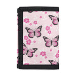 Pink Monarch Butterfly Pattern Print Trifold Wallet