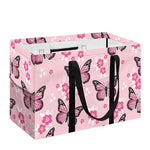 Pink Monarch Butterfly Pattern Print Utility Tote Bag