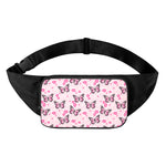 Pink Monarch Butterfly Pattern Print Waist Bag
