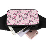 Pink Monarch Butterfly Pattern Print Waist Bag