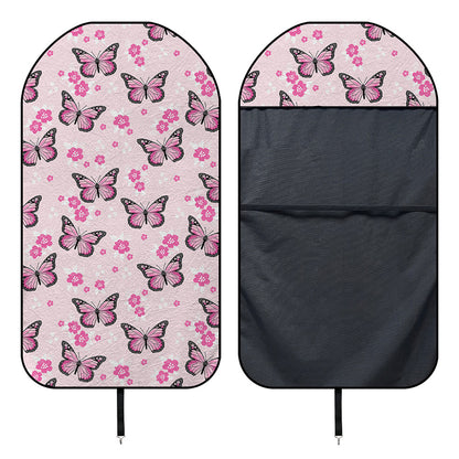 Pink Monarch Butterfly Pattern Print Waterproof Car Seat Cover