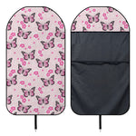 Pink Monarch Butterfly Pattern Print Waterproof Car Seat Cover