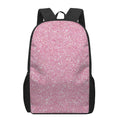 Pink (NOT Real) Glitter Print 17 Inch Backpack