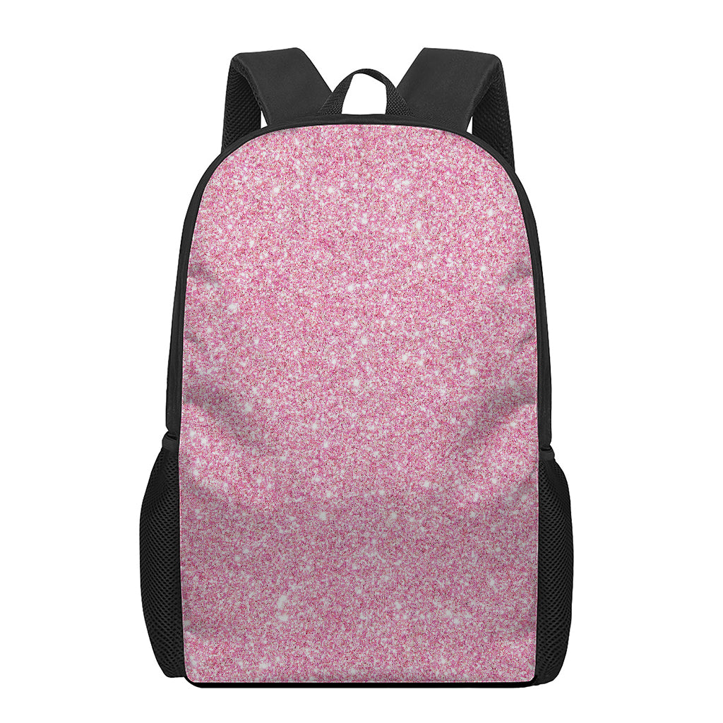 Pink (NOT Real) Glitter Print 17 Inch Backpack
