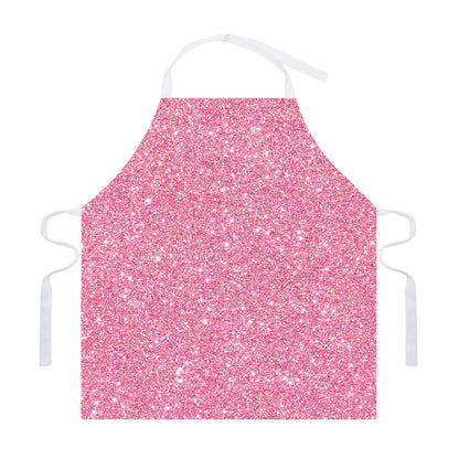 Pink (NOT Real) Glitter Print Adjustable Apron