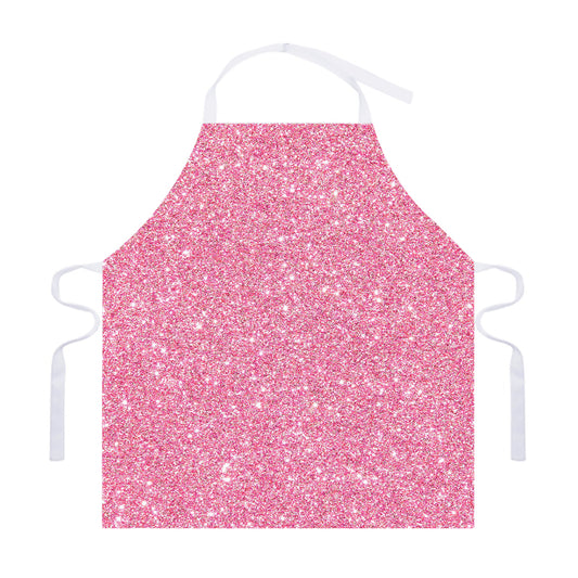 Pink (NOT Real) Glitter Print Adjustable Apron