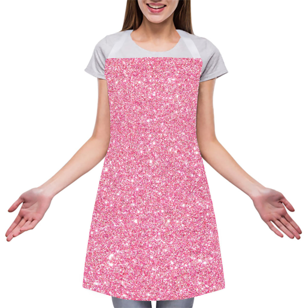 Pink (NOT Real) Glitter Print Adjustable Apron