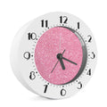 Pink (NOT Real) Glitter Print Alarm Clock
