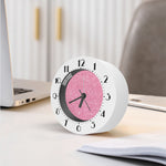 Pink (NOT Real) Glitter Print Alarm Clock