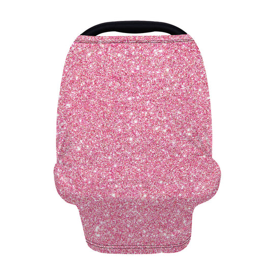 Pink (NOT Real) Glitter Print Baby Seat Cover
