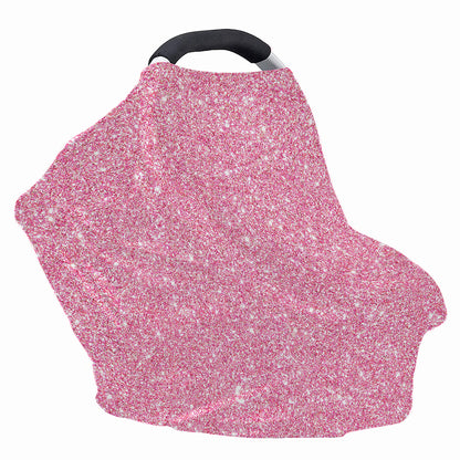 Pink (NOT Real) Glitter Print Baby Seat Cover