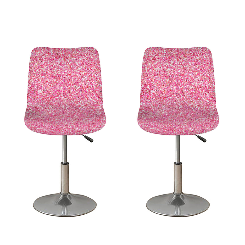 Pink (NOT Real) Glitter Print Bar Stool Covers