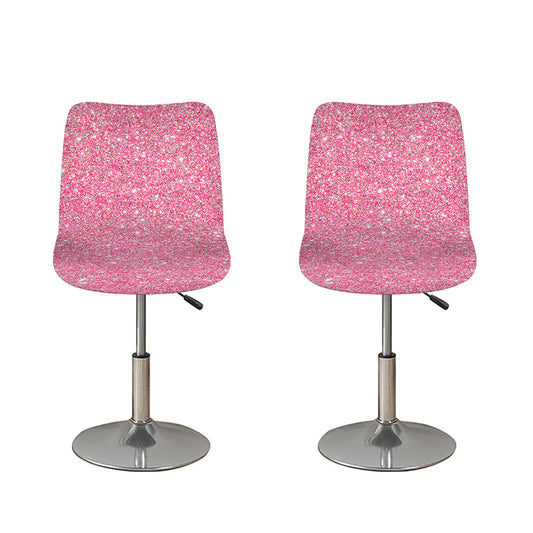 Pink (NOT Real) Glitter Print Bar Stool Covers