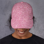 Pink (NOT Real) Glitter Print Baseball Cap