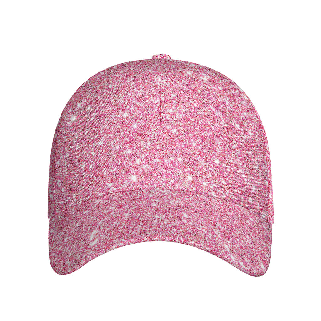 Pink (NOT Real) Glitter Print Baseball Cap