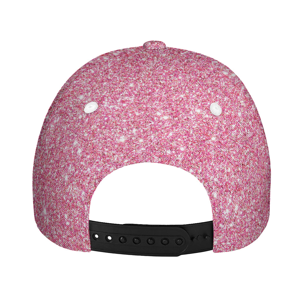 Pink (NOT Real) Glitter Print Baseball Cap