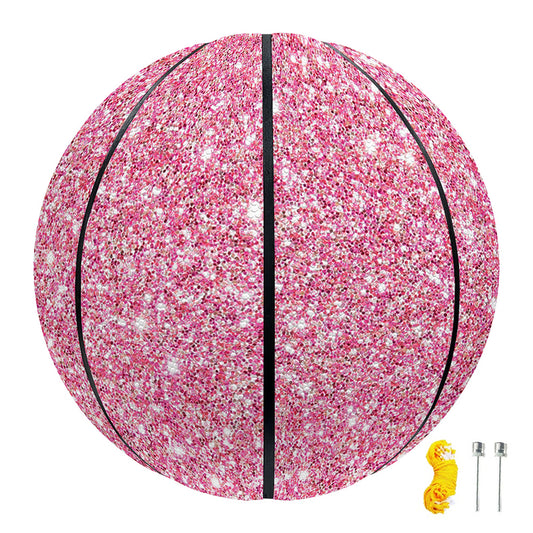 Pink (NOT Real) Glitter Print Basketball