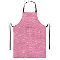 Pink (NOT Real) Glitter Print Bib Apron With Pocket