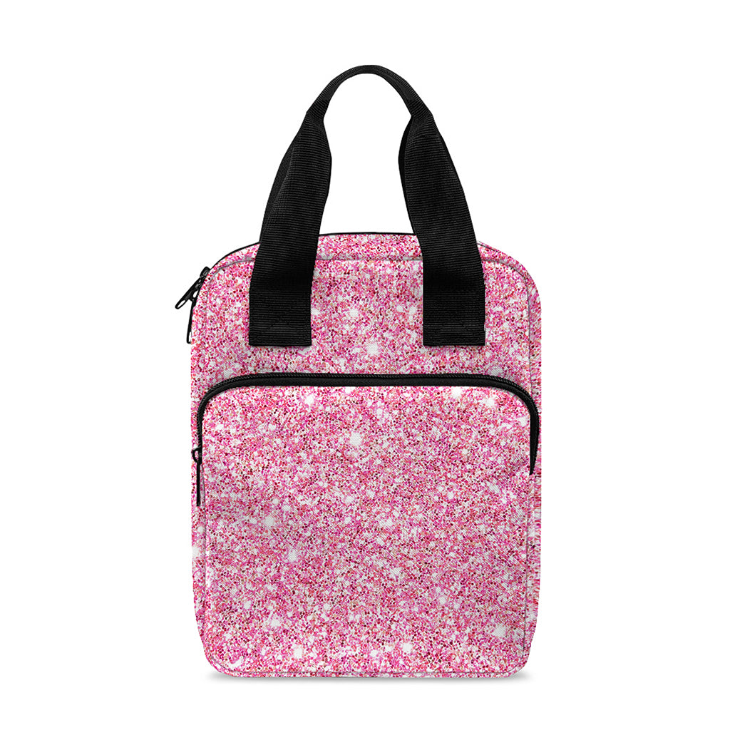 Pink (NOT Real) Glitter Print Bible Tote Bag