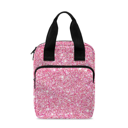 Pink (NOT Real) Glitter Print Bible Tote Bag